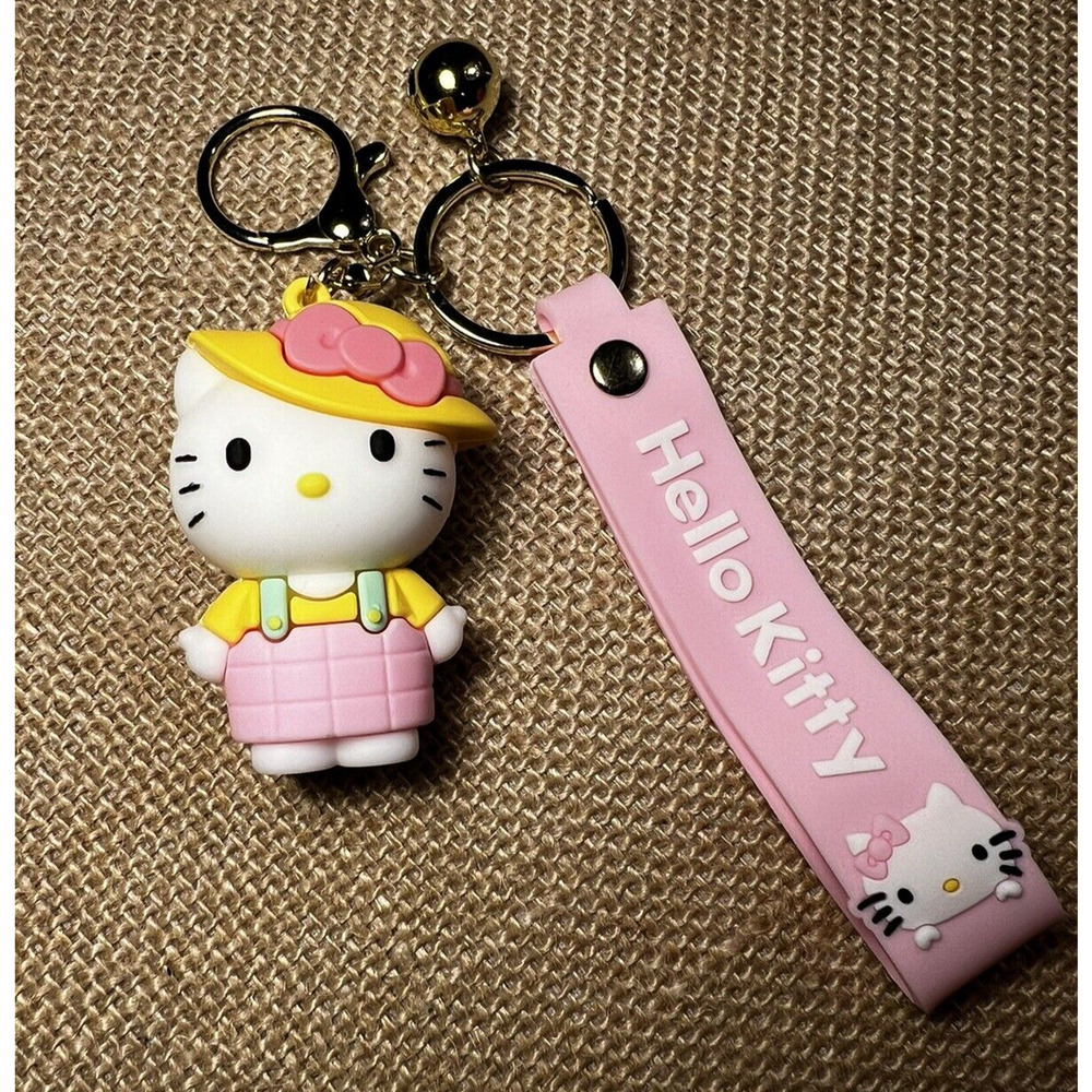 Hello Kitty (Sale Japan Only) Pink Silicone Wristlet Key Chain w/ Jingle Bell
